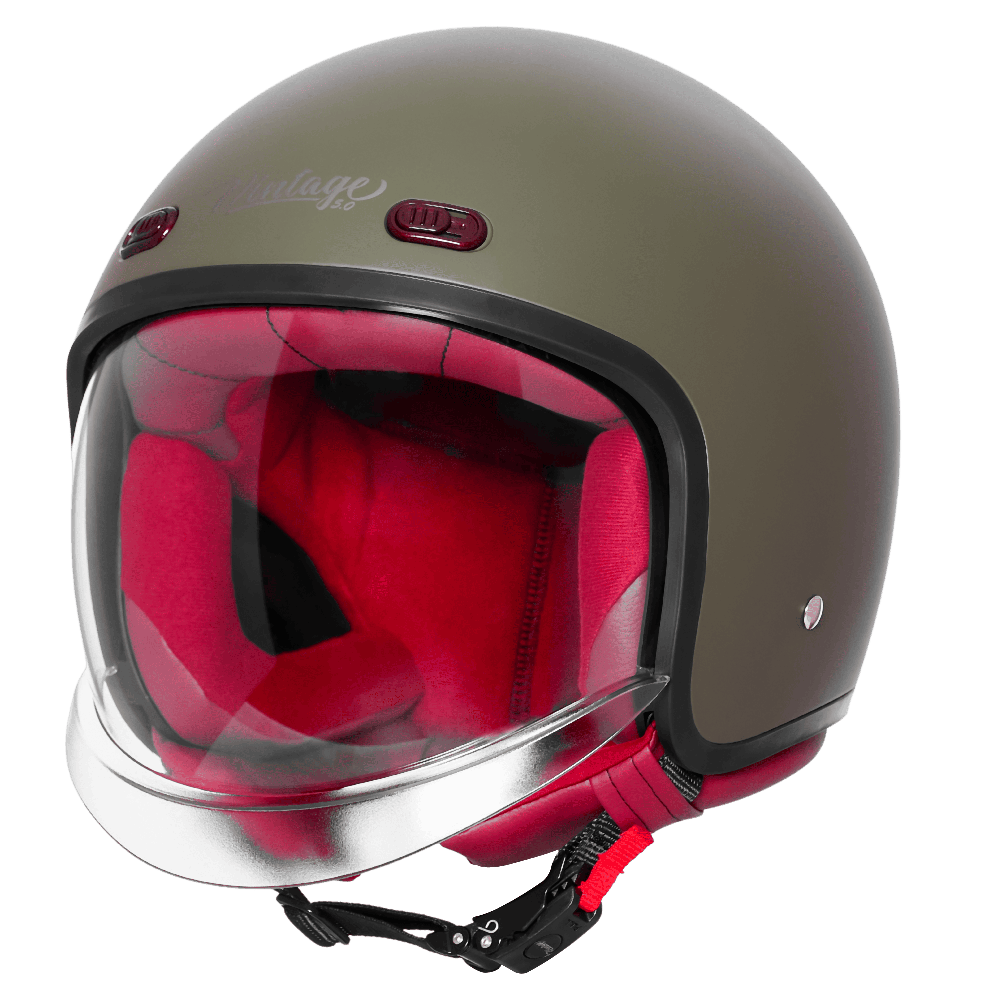 Most Demanding VINTAGE DOT 5.O MATT ARMY GREEN. Free night visior and mask and cleaner (helmax)