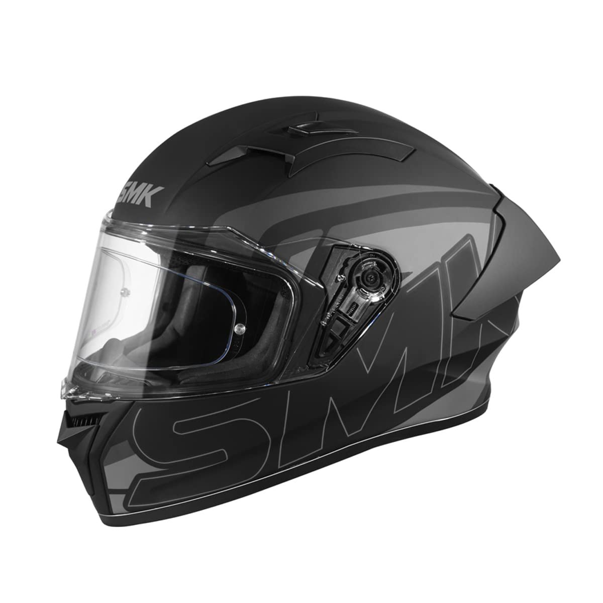 SMK Stellar Sports Stage Full FACE Helmet with PINLOCK Fited PREMIUM MATT BLACK. ( ECE 22.06 / DOT / ISI ) - Image 2