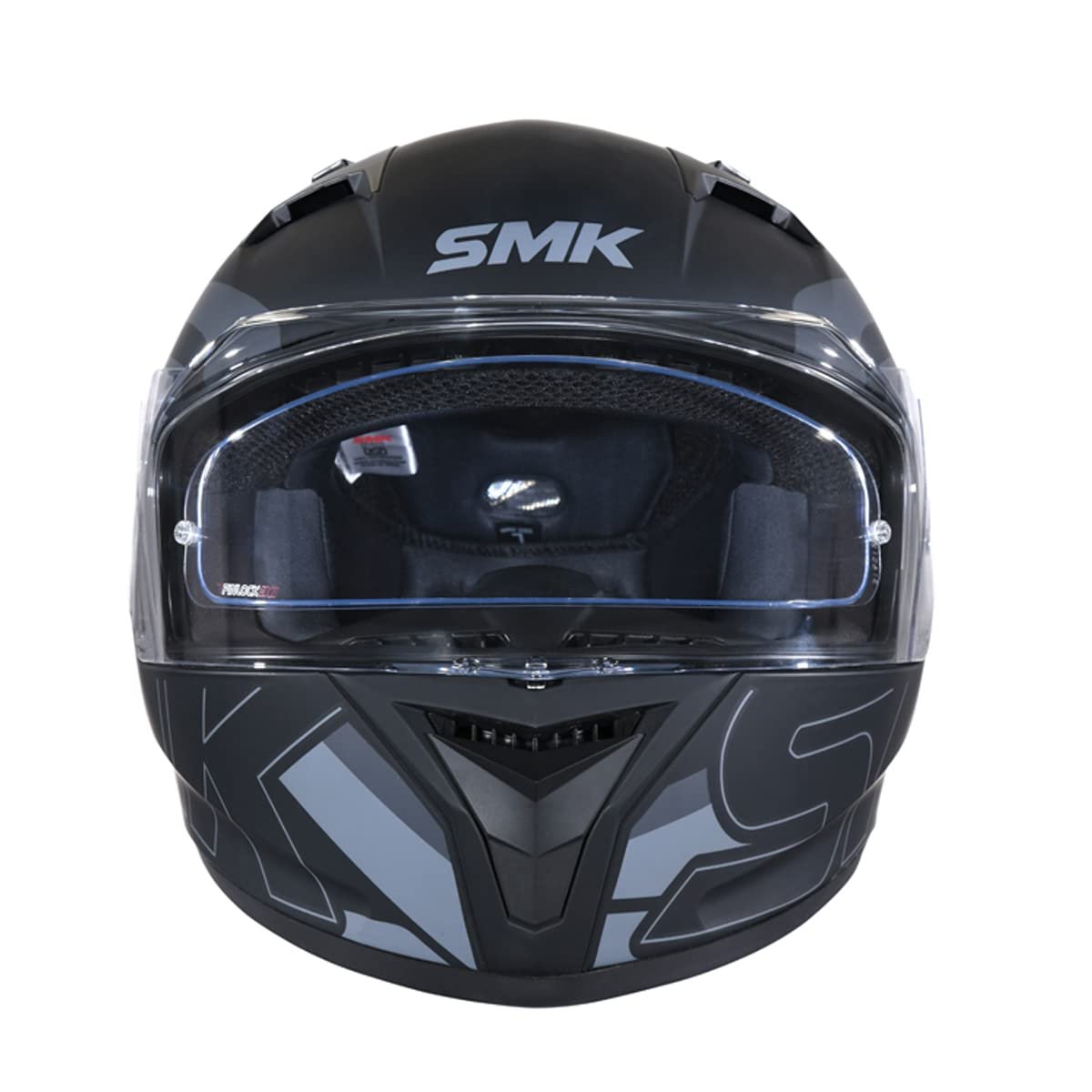 SMK Stellar Sports Stage Full FACE Helmet with PINLOCK Fited PREMIUM MATT BLACK. ( ECE 22.06 / DOT / ISI ) - Image 3