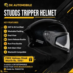 TROOPER DV MATT BLACK. ( DOT / ISI ). FLIP UP HELMET.  BLUETOOTH COMPATIBLE.   FREE GIFT