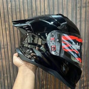 STEELBIRD SXE BEST HELMET WITH NIGHT VISION SMOKE  MIRROR  FREE
